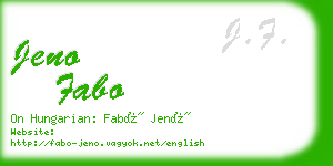 jeno fabo business card